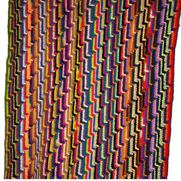 Vintage Hand Crocheted Lap Blanket - Picture 2 of 3
